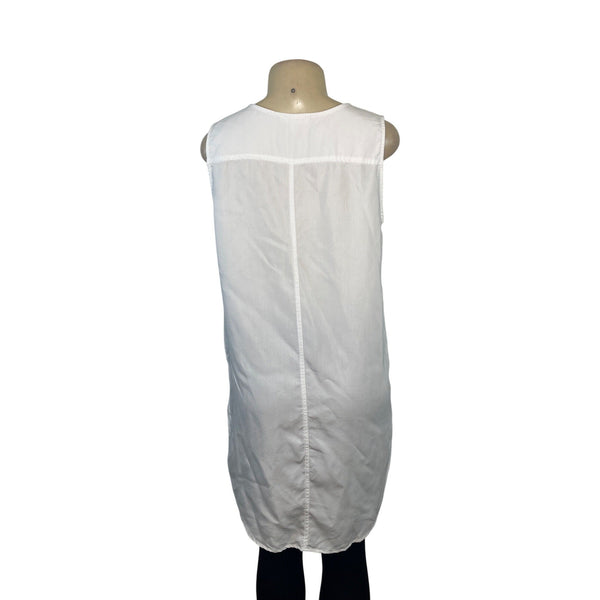 Beachlunchlounge Women's White Sleeveless Tunic Top Sz M/L