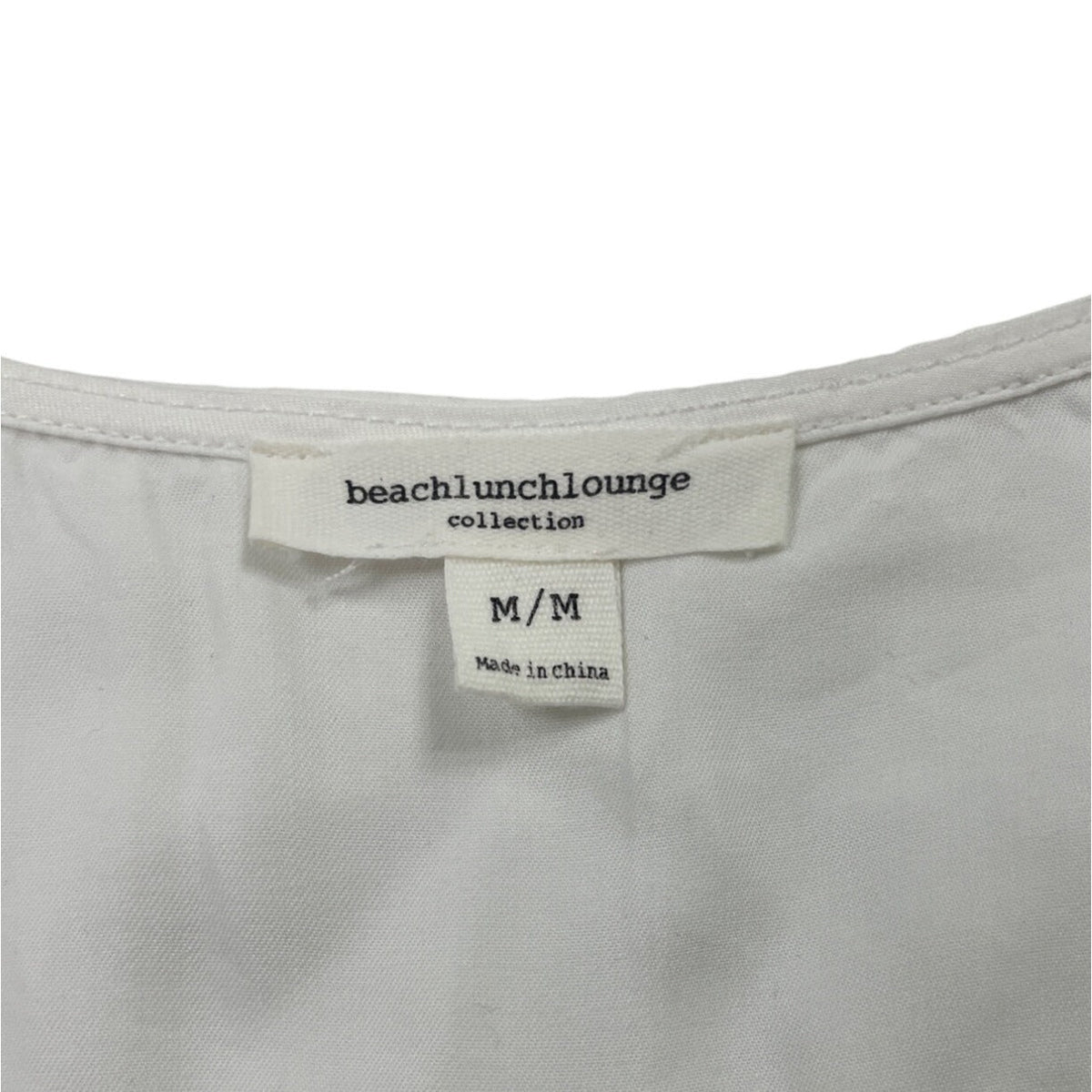Beachlunchlounge Women's White Sleeveless Tunic Top Sz M/L