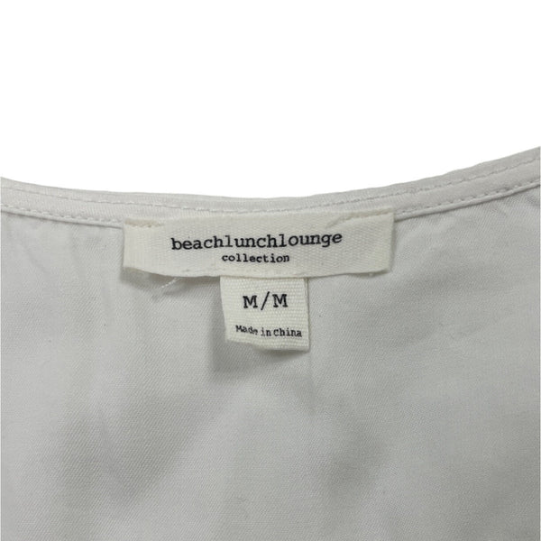 Beachlunchlounge Women's White Sleeveless Tunic Top Sz M/L