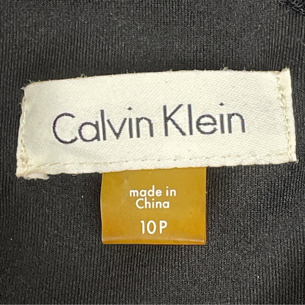 Calvin Klein Women Black One-Shoulder Ruffle Sheath Dress Elegant Cocktail Sz10P