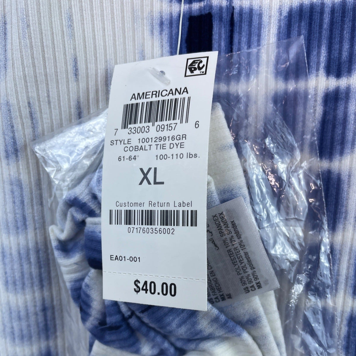 Epic Threads Girls Blue Tie-Dye Dress W/ Matching Headband Set Size XL - New