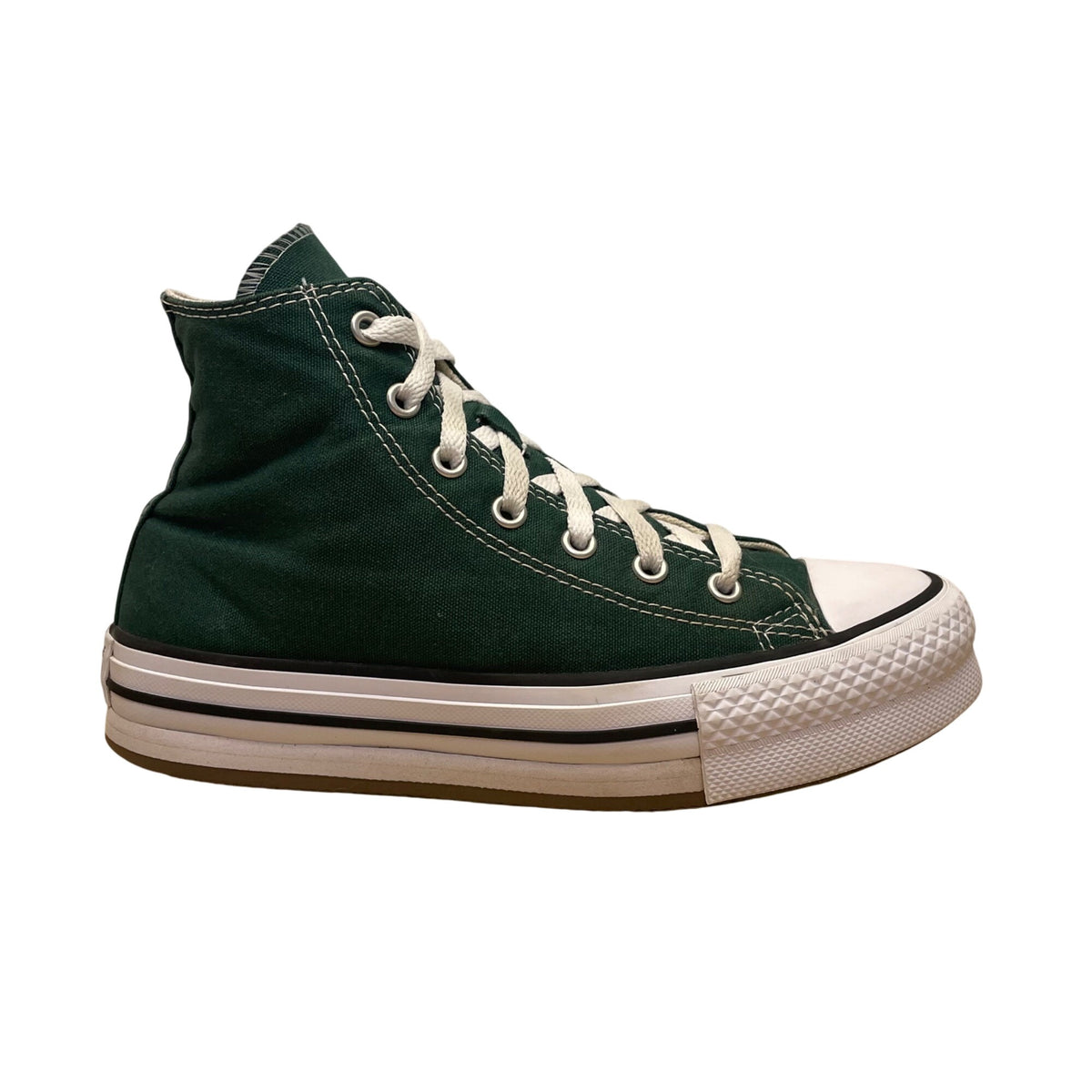 Converse Kids Girls Green Canvas All Star Lace-Up High Top Sneakers Size 4