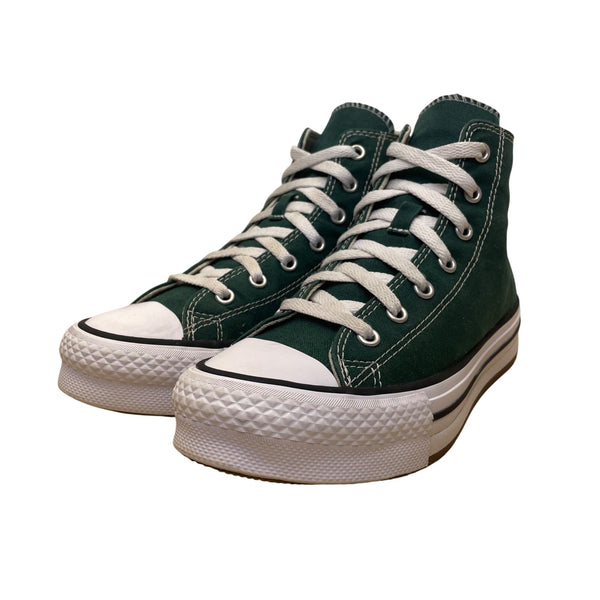 Converse Kids Girls Green Canvas All Star Lace-Up High Top Sneakers Size 4