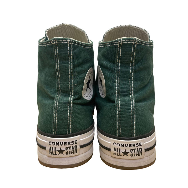 Converse Kids Girls Green Canvas All Star Lace-Up High Top Sneakers Size 4