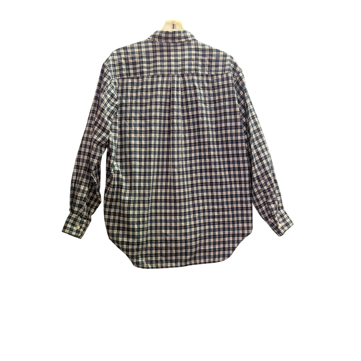 Banana Republic Mens Blue/White Button-Up Long Sleeve Plaid Shirt 100% Cotton Size S
