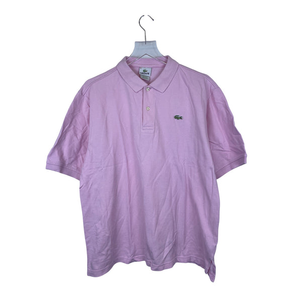Lacoste Mens Pink Cotton Polo Short Sleeve Shirt Embroidered Logo Size 6