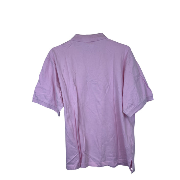 Lacoste Mens Pink Cotton Polo Short Sleeve Shirt Embroidered Logo Size 6
