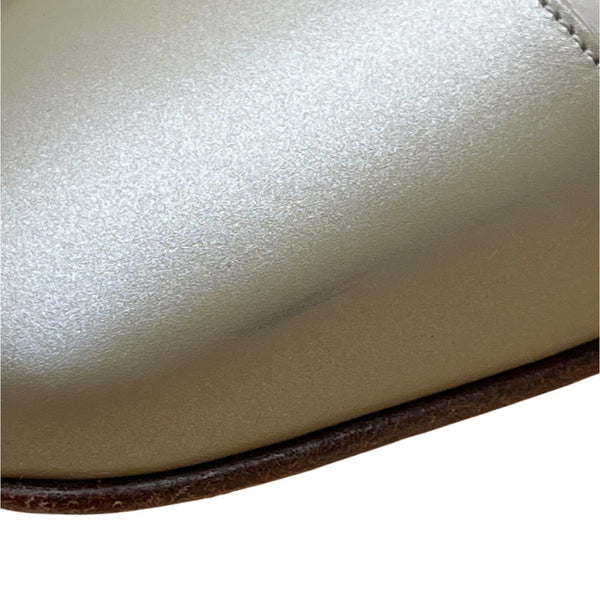 Salvatore Ferragamo Beige Nudo Calf Leather Slingback Delier Block Heels Sz 10B
