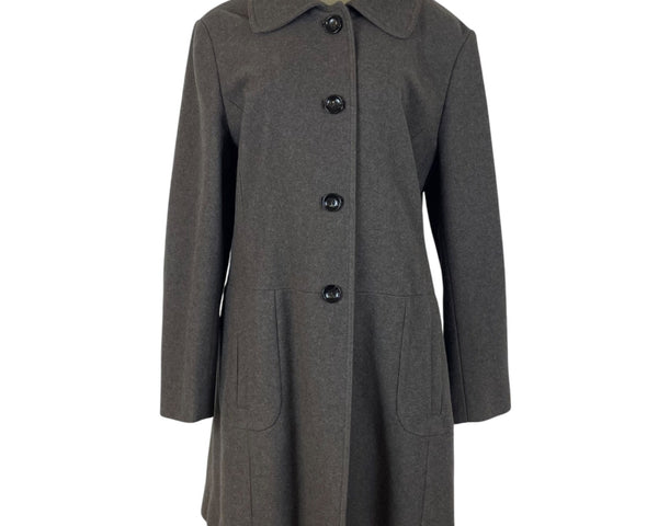 Banana Republic Womens Gray Wool Blend Button-Front Coat Sz XL