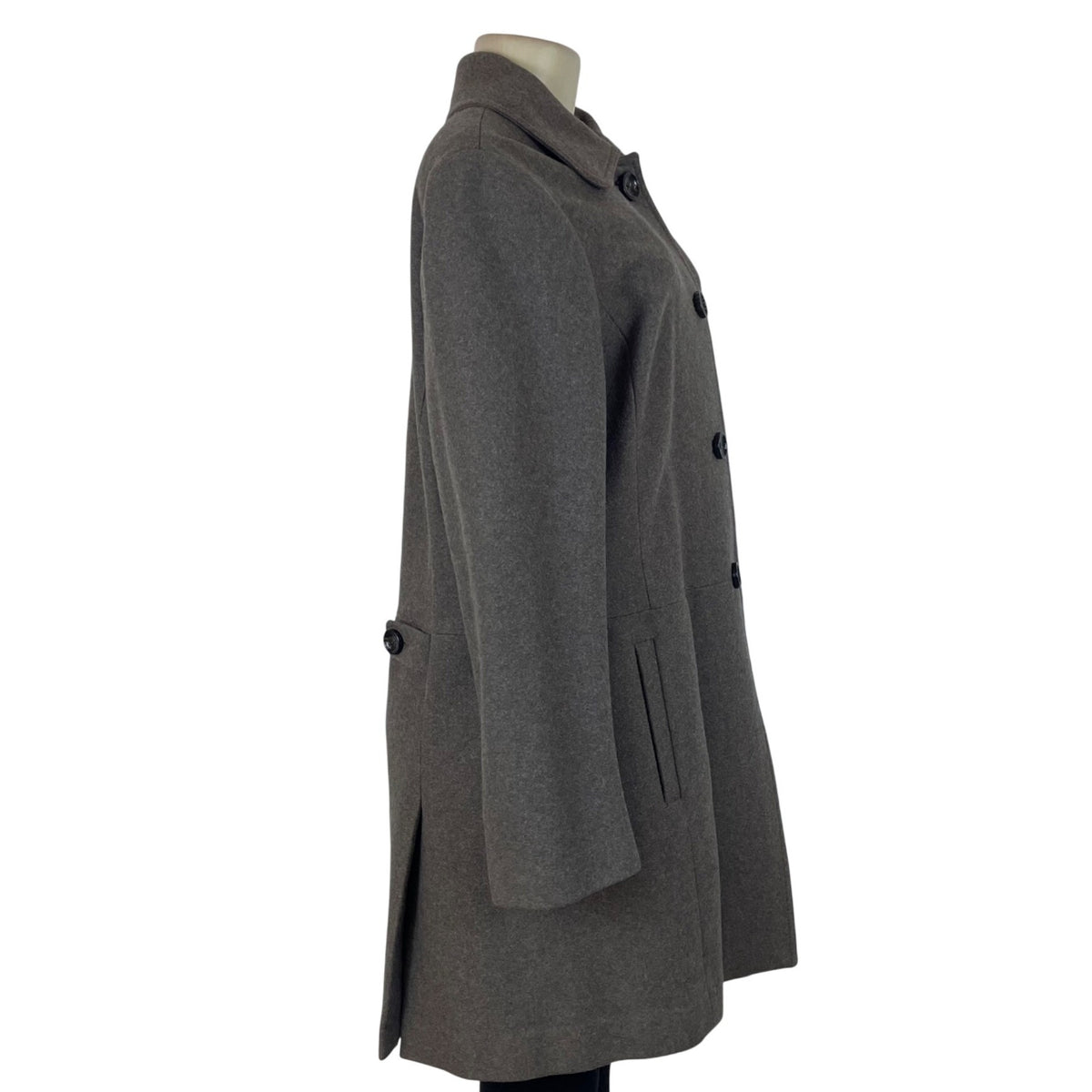 Banana Republic Womens Gray Wool Blend Button-Front Coat Sz XL