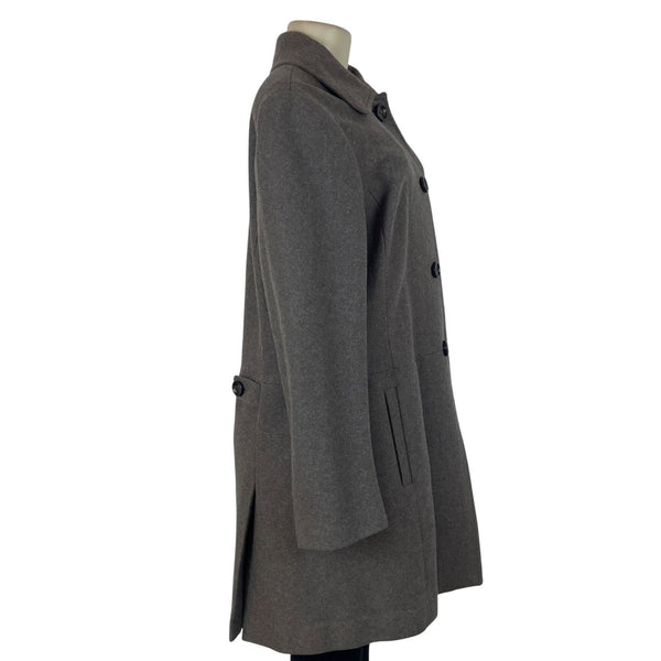 Banana Republic Womens Gray Wool Blend Button-Front Coat Sz XL