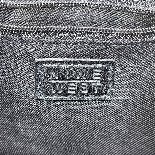 Nine West Women’s Black Faux Leather Double Zip Compact Mini Tote Handbag