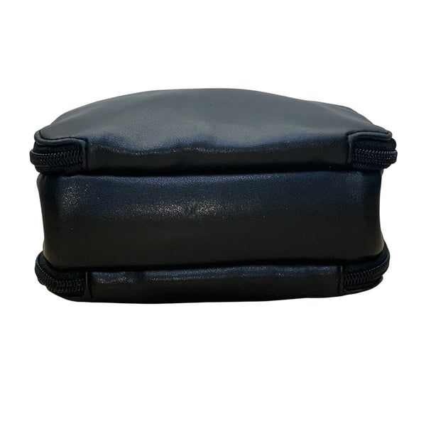 Nine West Women’s Black Faux Leather Double Zip Compact Mini Tote Handbag