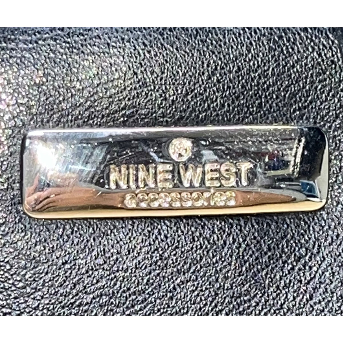 Nine West Women’s Black Faux Leather Double Zip Compact Mini Tote Handbag