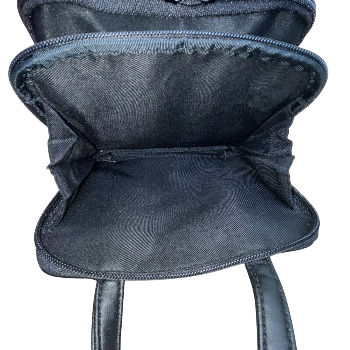 Nine West Women’s Black Faux Leather Double Zip Compact Mini Tote Handbag