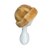 Vintage Womens Beige Faux Fur Winter Hat Cap Size Medium