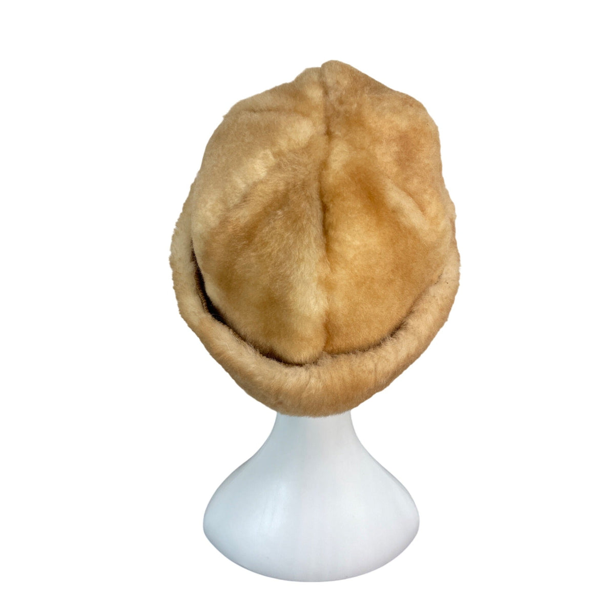 Vintage Womens Beige Faux Fur Winter Hat Cap Size Medium