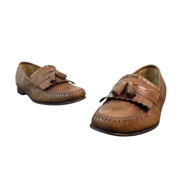 Johnston & Murphy Men’s Tan Leather Breland Kiltie Tassel Saddle Loafer Sz 9.5M