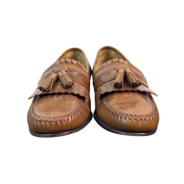 Johnston & Murphy Men’s Tan Leather Breland Kiltie Tassel Saddle Loafer Sz 9.5M