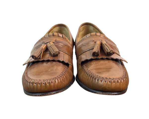 Johnston & Murphy Men’s Tan Leather Breland Kiltie Tassel Saddle Loafer Sz 9.5M