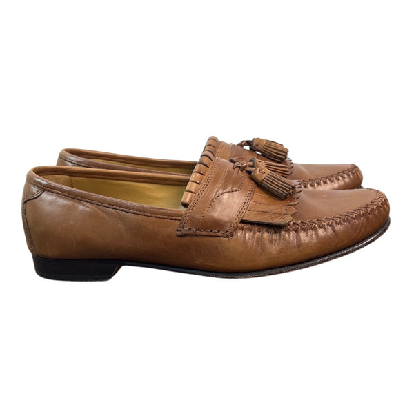 Johnston & Murphy Men’s Tan Leather Breland Kiltie Tassel Saddle Loafer Sz 9.5M