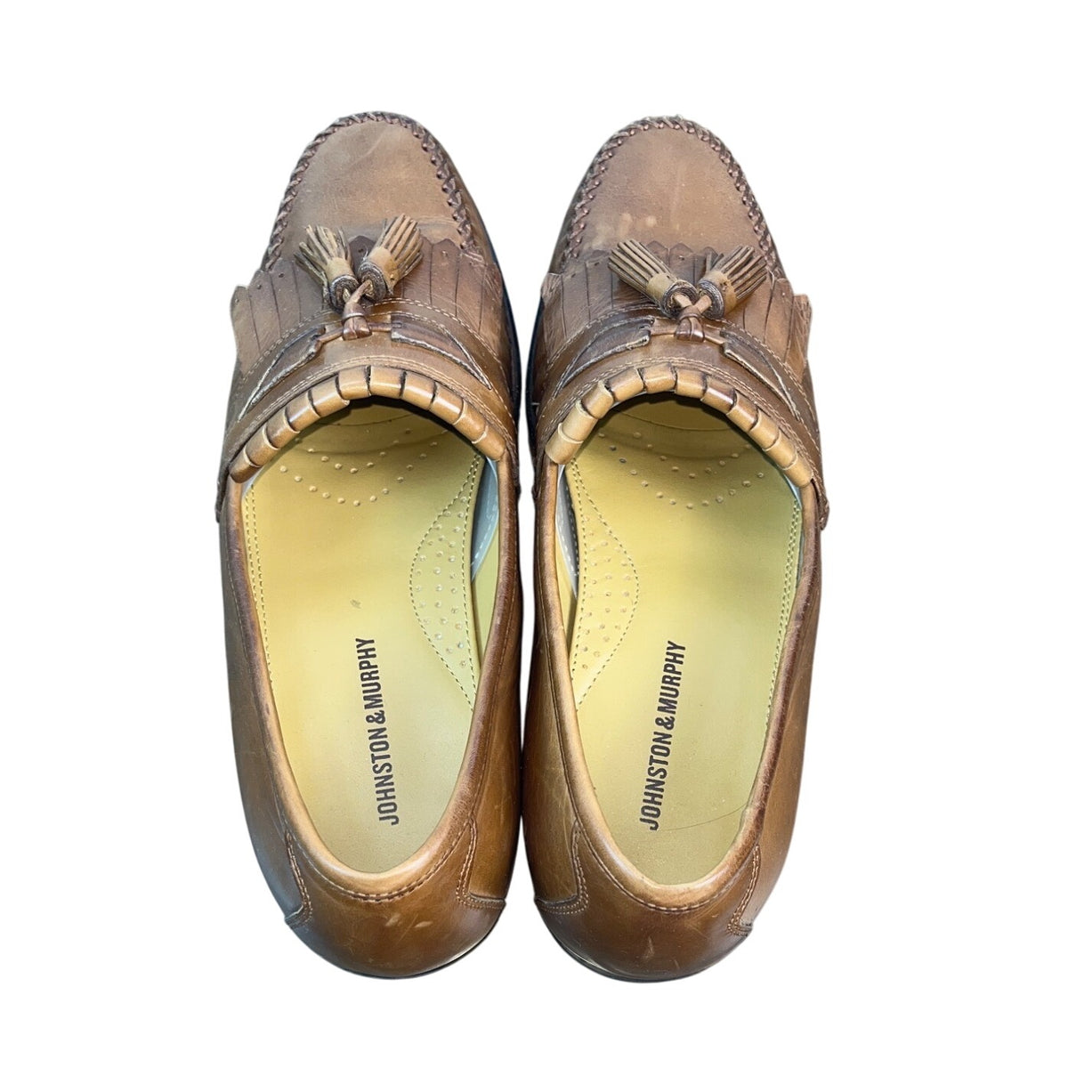 Johnston & Murphy Men’s Tan Leather Breland Kiltie Tassel Saddle Loafer Sz 9.5M