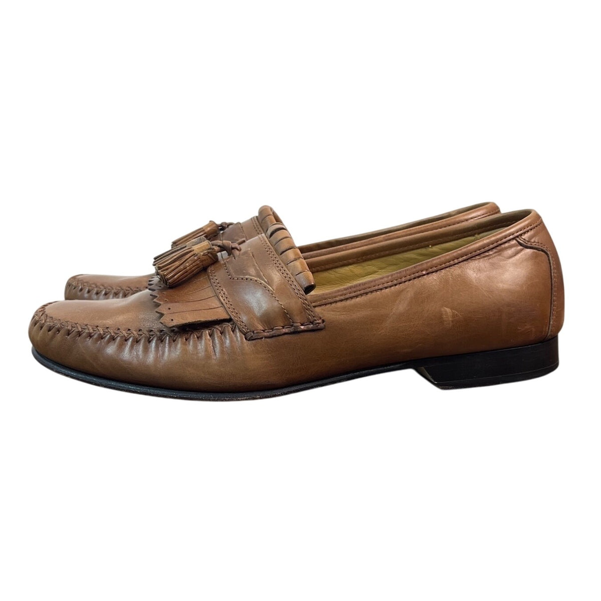 Johnston & Murphy Men’s Tan Leather Breland Kiltie Tassel Saddle Loafer Sz 9.5M