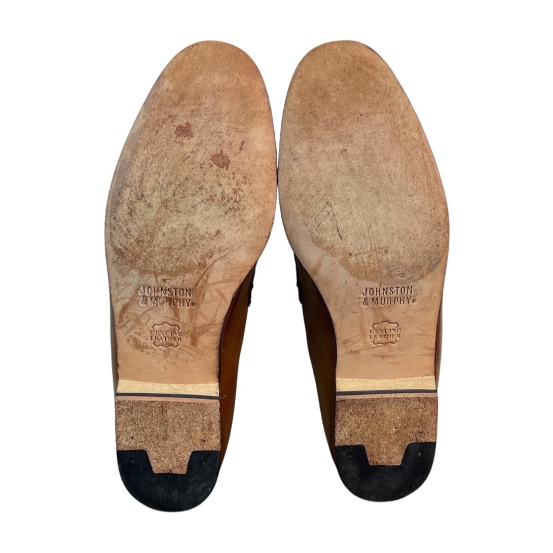 Johnston & Murphy Men’s Tan Leather Breland Kiltie Tassel Saddle Loafer Sz 9.5M