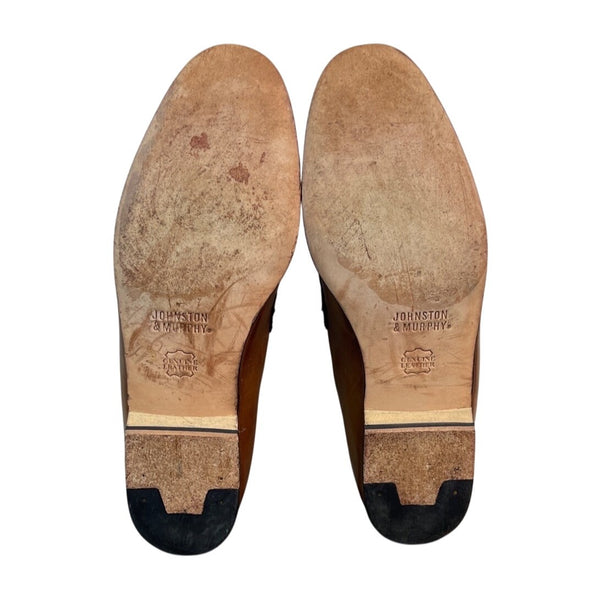 Johnston & Murphy Men’s Tan Leather Breland Kiltie Tassel Saddle Loafer Sz 9.5M