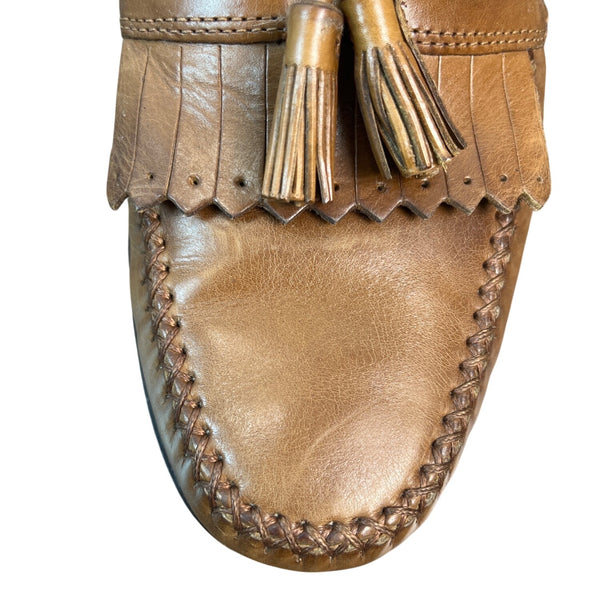 Johnston & Murphy Men’s Tan Leather Breland Kiltie Tassel Saddle Loafer Sz 9.5M