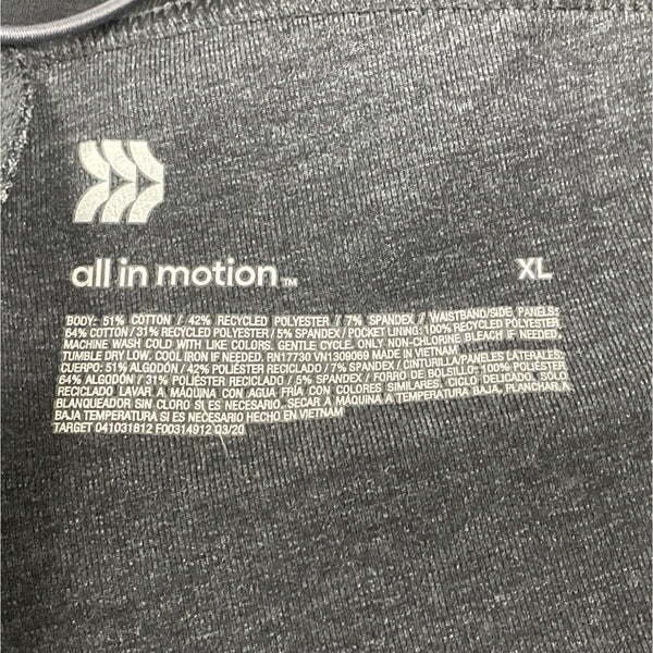 All In Motion Mens Gray Joggers With Pockets & Drawstring Size XL - NWT