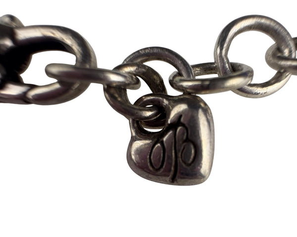 Pj Sterling Womens Multicolor Gemstone Charm Bracelet Adjustable 6 Inches