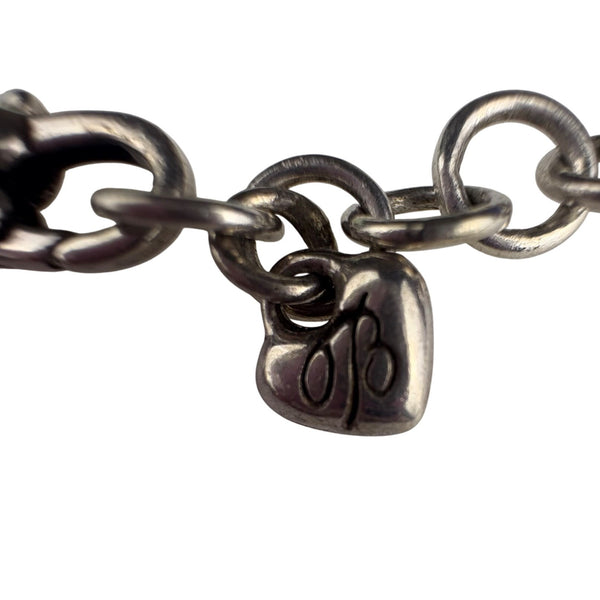 Pj Sterling Womens Multicolor Gemstone Charm Bracelet Adjustable 6 Inches