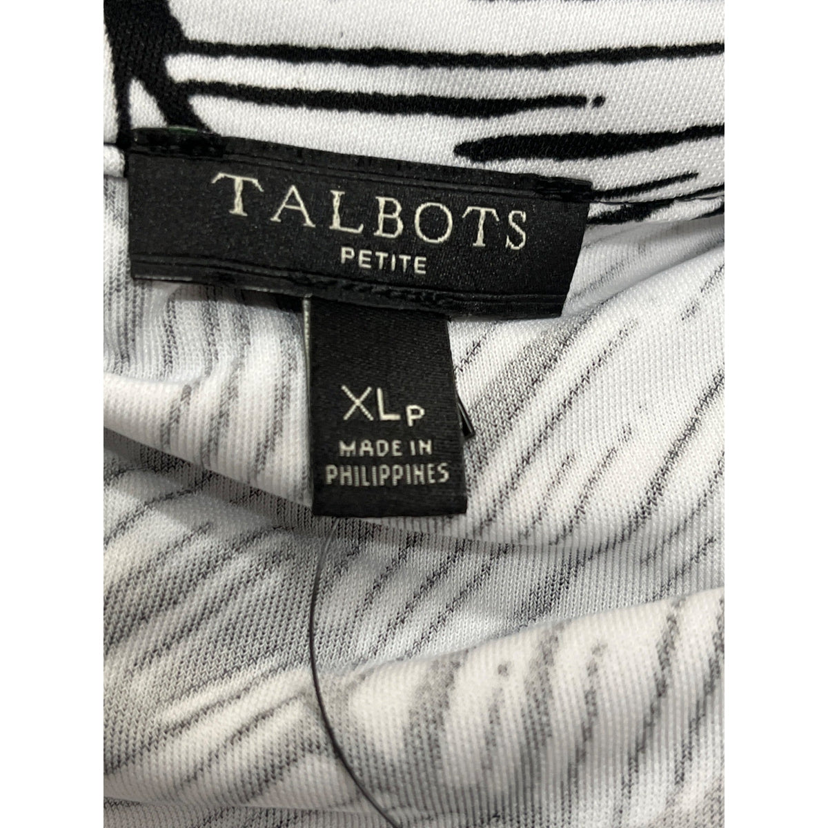 Talbots Women's Black & White Button Front Tropical Maxi Dress Sz XLP - NWT