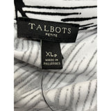 Talbots Women's Black & White Button Front Tropical Maxi Dress Sz XLP - NWT