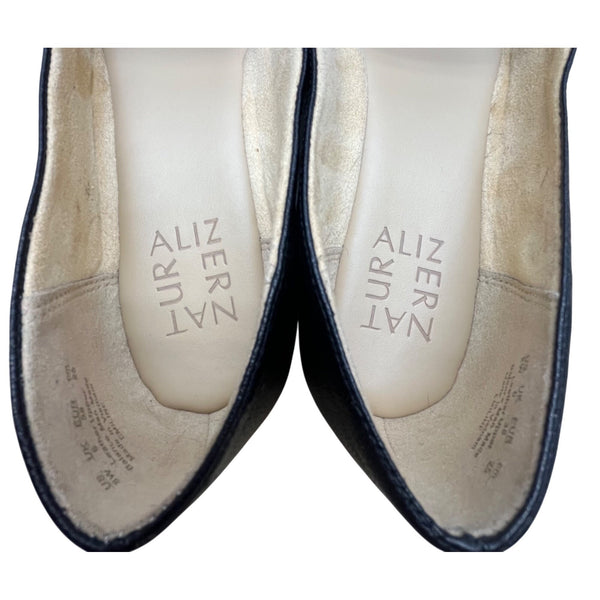 Naturalizer Women’s Black Leather Comfortable Slip-On  Emiline Loafers Size 8W