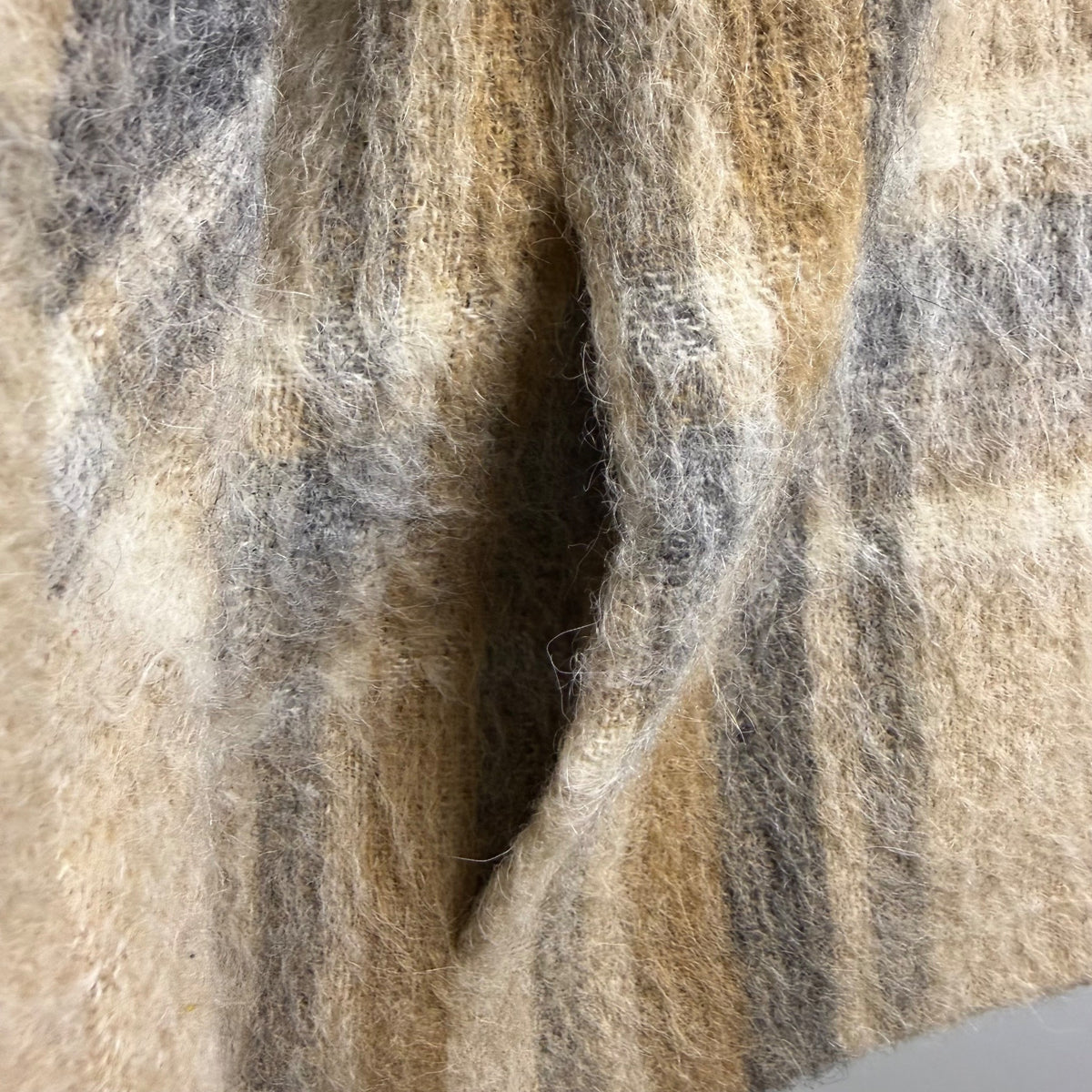 Talbots Women’s Beige & Gray Wool-Alpaca Blend Plaid Open-Front Sweater Size 16W