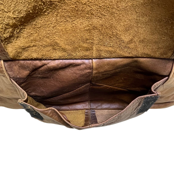 Handcrafted Brown Leather With Zippered Compartments Traveling Duffel Bag Sz XL
