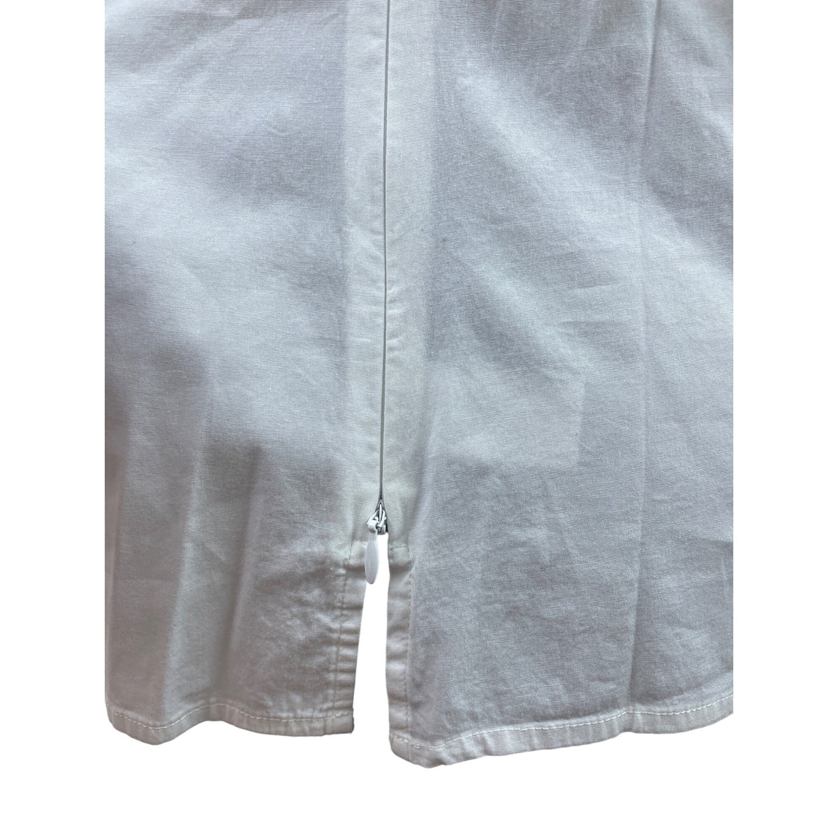 Talbots Womens White Sleeveless Zip Up Top with Embroidered Front Panel Size 18W