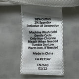 Talbots Womens White Sleeveless Zip Up Top with Embroidered Front Panel Size 18W