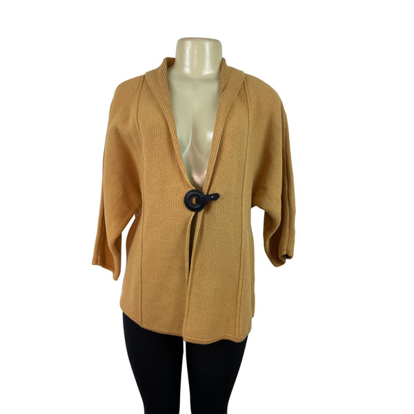 JM Collection Petite Womens Open Front Cardigan Sweater Tan Sz MP - New