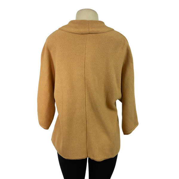 JM Collection Petite Womens Open Front Cardigan Sweater Tan Sz MP - New