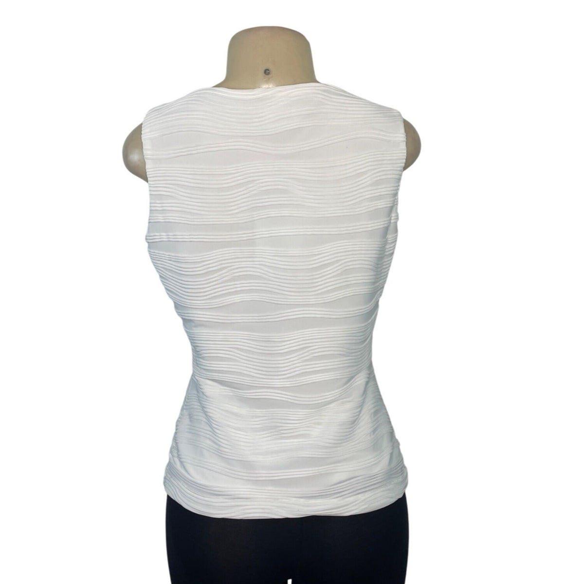 Calvin Klein Women's White Sleeveless & Textured Top Sz PM - New