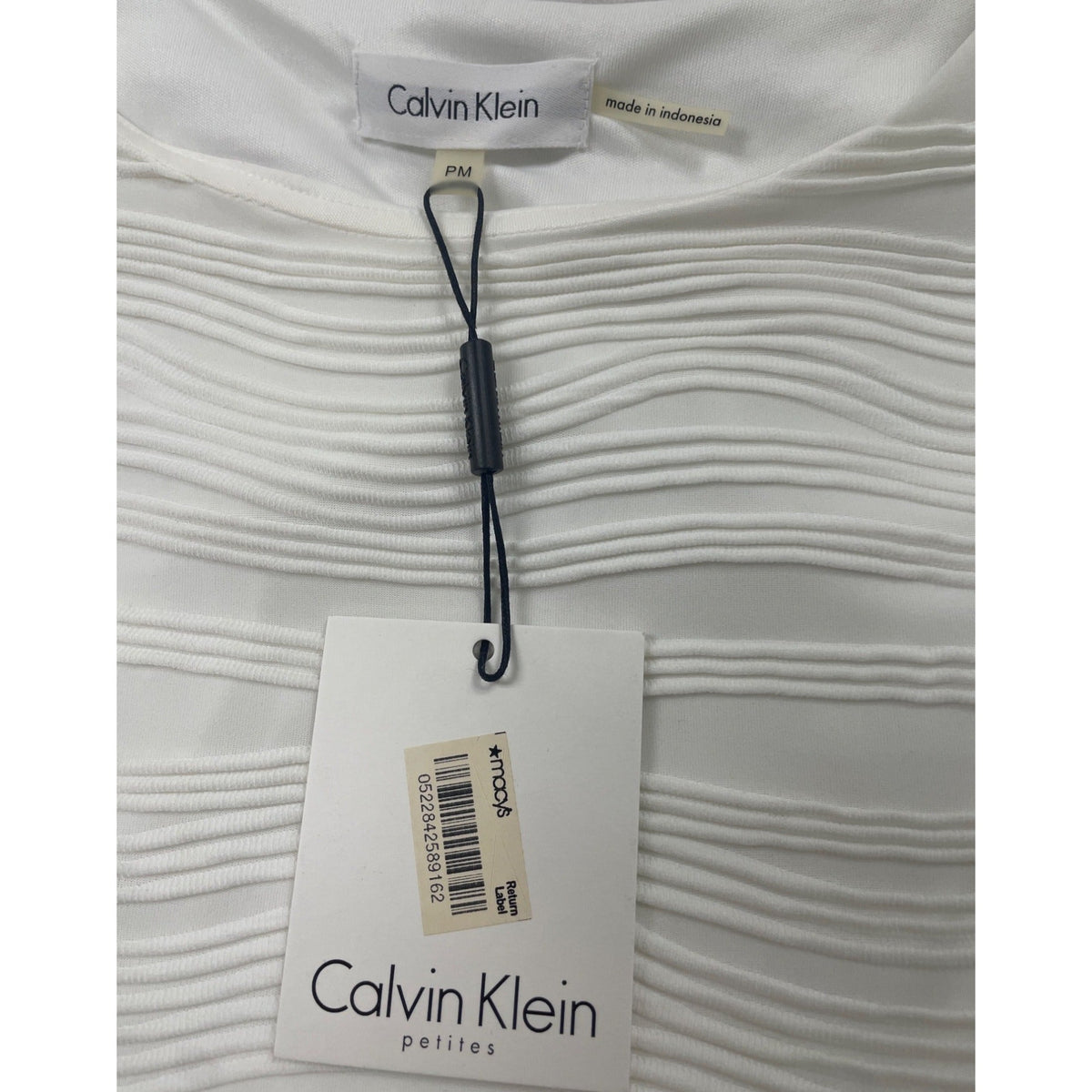 Calvin Klein Women's White Sleeveless & Textured Top Sz PM - New