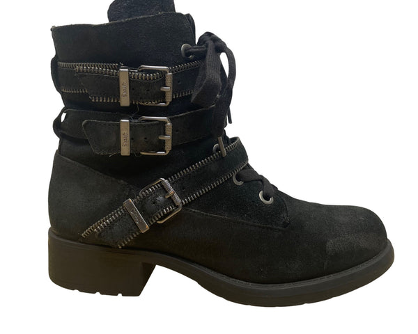Circus By Sam Edelman Women’s Black Leather Graham Combat Boots Size 8M