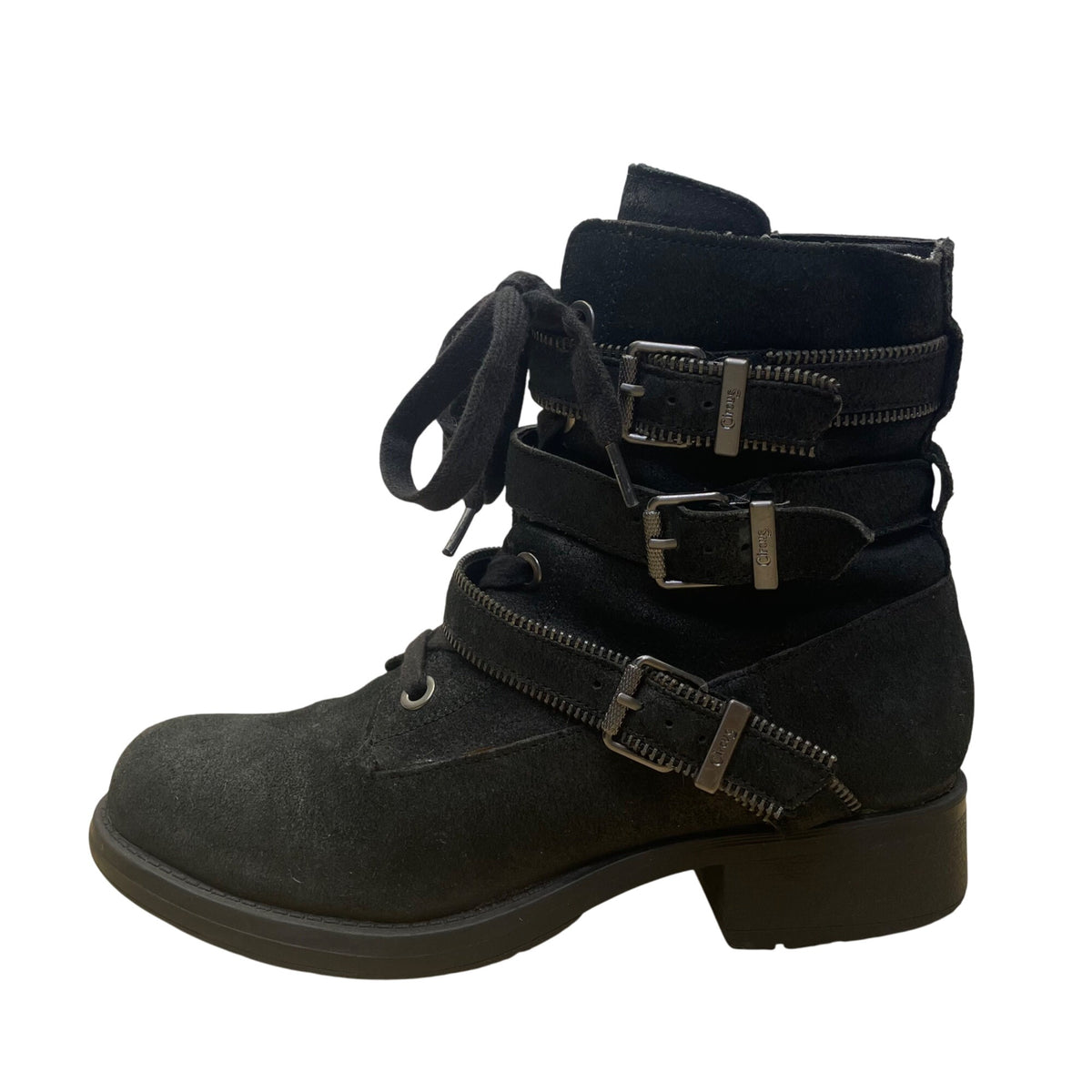 Circus By Sam Edelman Women’s Black Leather Graham Combat Boots Size 8M