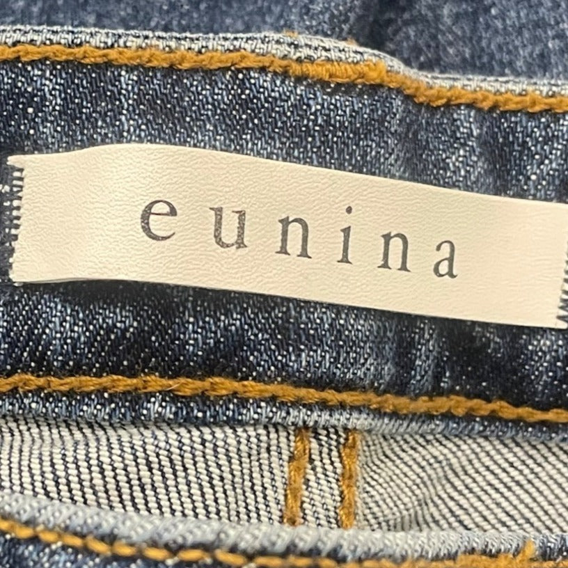 Eunina Womens Tobi Super High Rise Distressed Mom Jeans Medium Wash Size7 - New