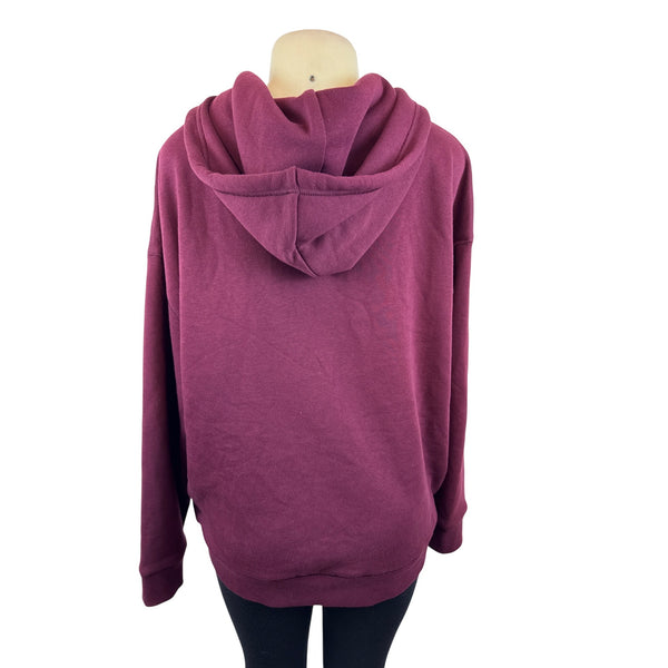 Tommy Hilfiger Women's Burgundy Zip-Up Hoodie With Pockets Sz XL