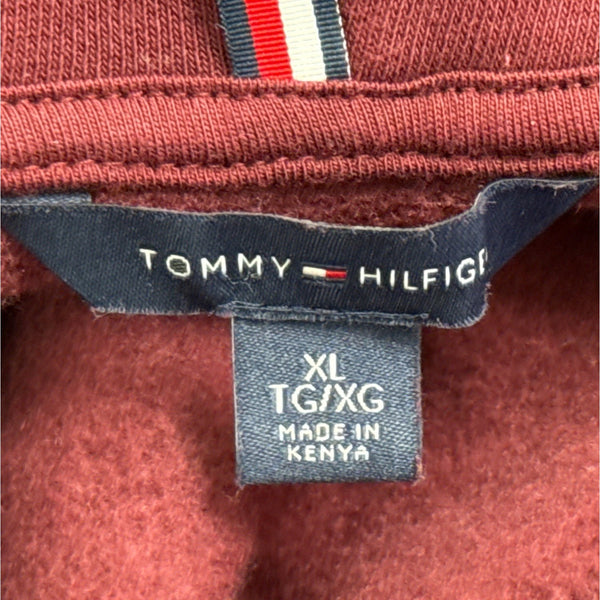 Tommy Hilfiger Women's Burgundy Zip-Up Hoodie With Pockets Sz XL