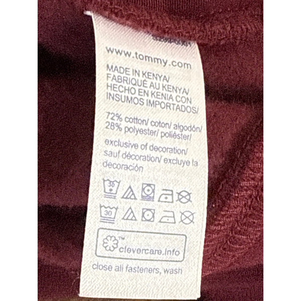 Tommy Hilfiger Women's Burgundy Zip-Up Hoodie With Pockets Sz XL